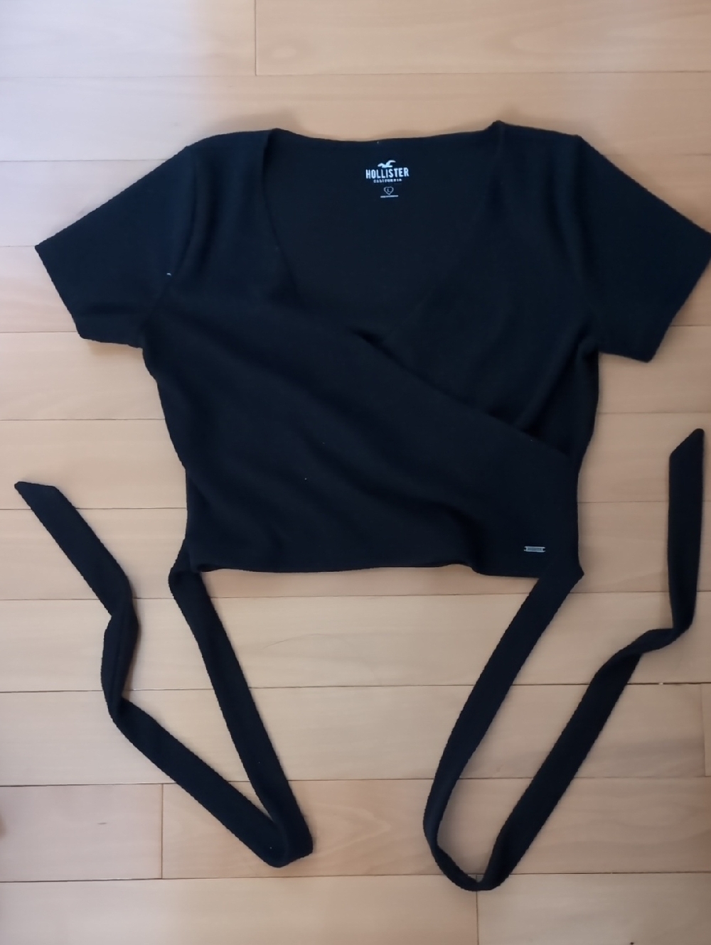 Hollister Black Wrap Top